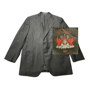 Oxxford Clothes Suit Jacket Mens Size 46 R Navy Pure Merino Wool USA Modern